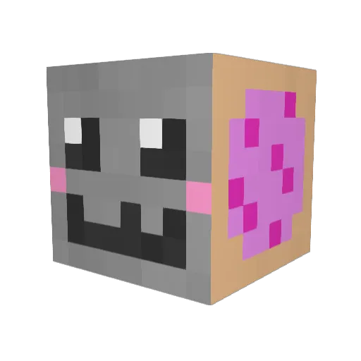 Hiyomon Minecraft avatar head, 3D render