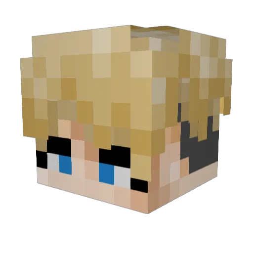 Hiyori_08 Minecraft avatar head, 3D render
