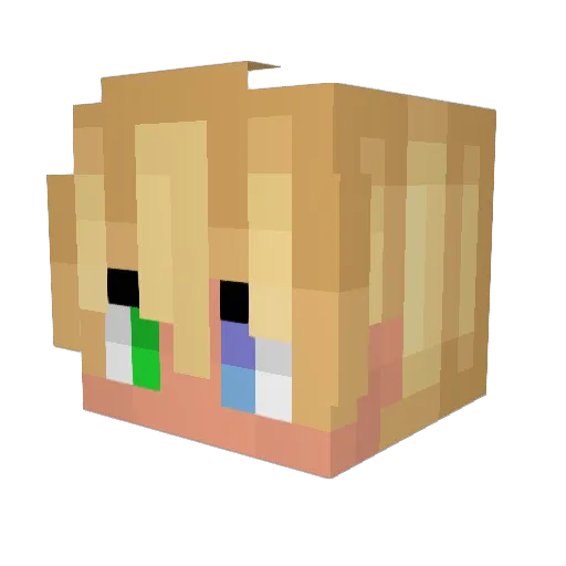 Hizooow Minecraft avatar head, 3D render