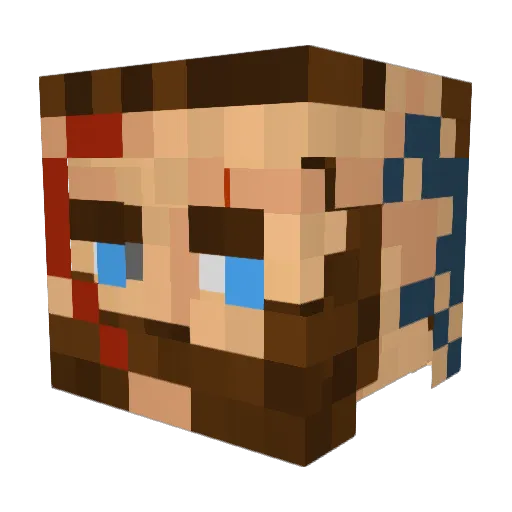 Hizutrer Minecraft avatar head, 3D render
