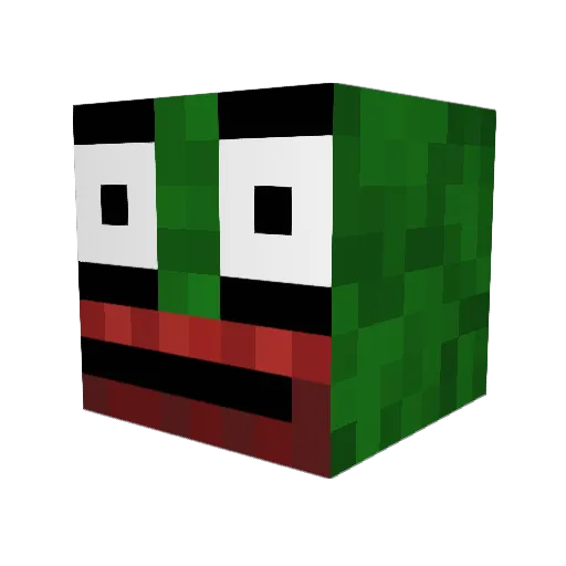 Hjulbeno Minecraft avatar head, 3D render