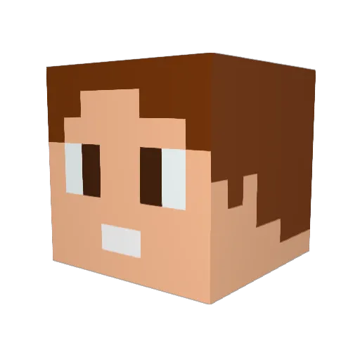 Hjupety Minecraft avatar head, 3D render