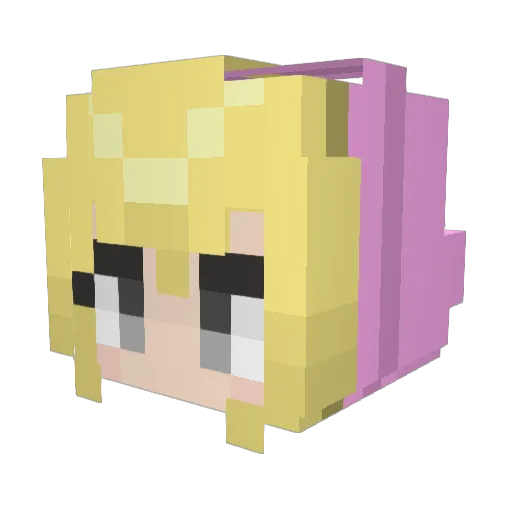 HlBIKI Minecraft avatar head, 3D render