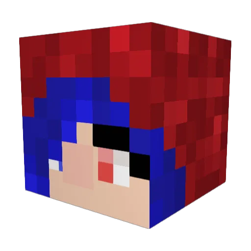 Hlallu Minecraft avatar head, 3D render