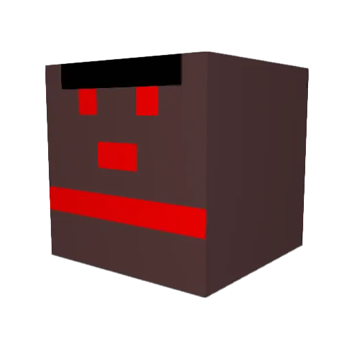Hlolli Minecraft avatar head, 3D render
