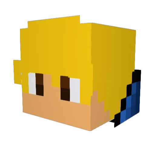 HlroKun Minecraft avatar head, 3D render