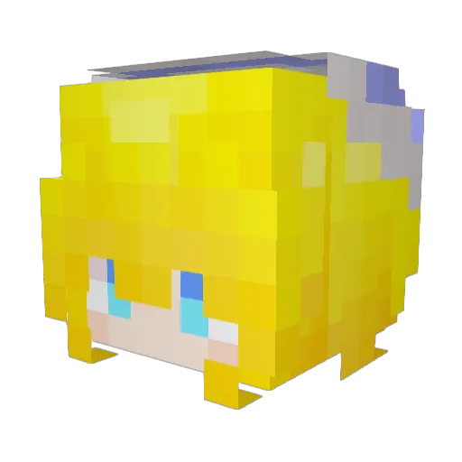 Hltsumu Minecraft avatar head, 3D render