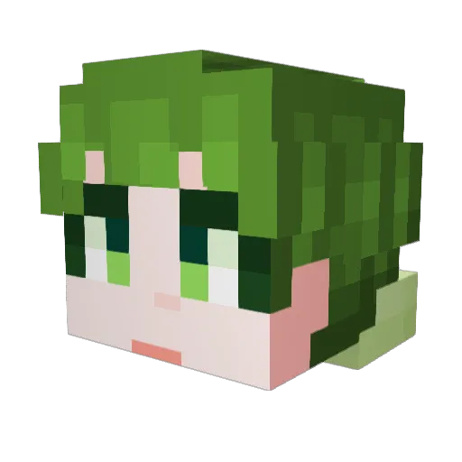 Hmin_E Minecraft avatar head, 3D render