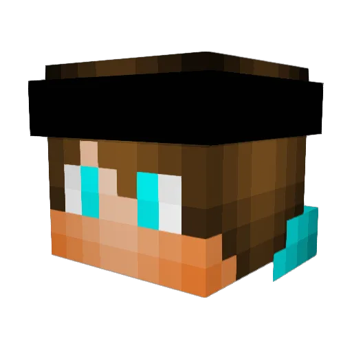 Hndrx Minecraft avatar head, 3D render