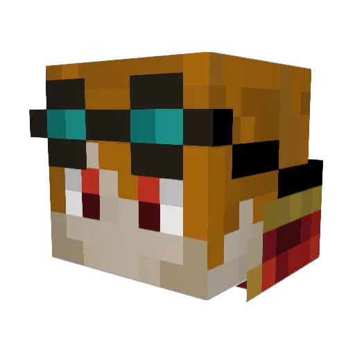 Hoaken Minecraft avatar head, 3D render