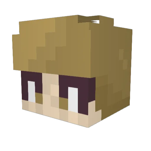Hoaxial Minecraft avatar head, 3D render