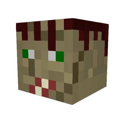 HobbbyBobby Minecraft avatar head, 3D render