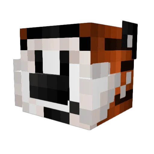 Hobbes_Master Minecraft avatar head, 3D render