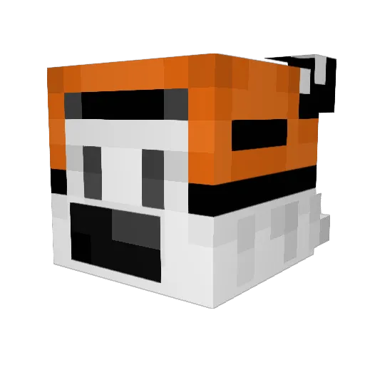 Hobbesu Minecraft avatar head, 3D render