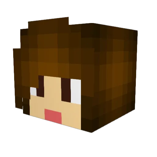 HobbitHair Minecraft avatar head, 3D render