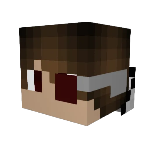 Hobbiten Minecraft avatar head, 3D render