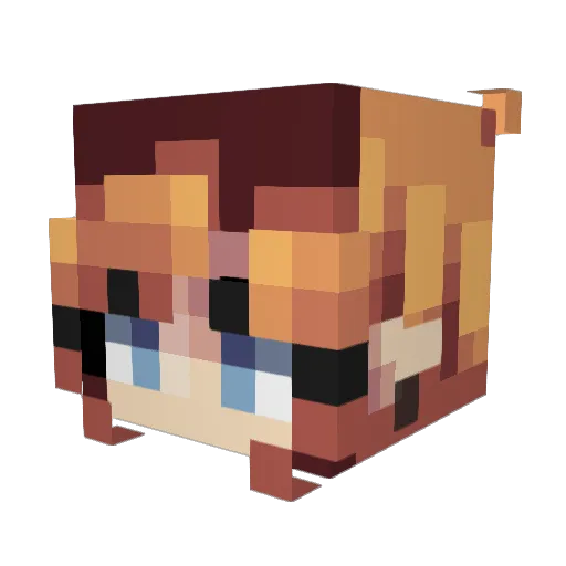 Hobbits Minecraft avatar head, 3D render