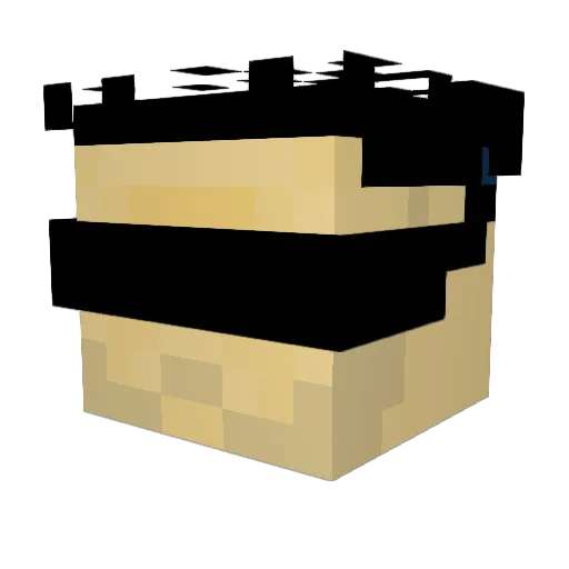 Hobbitzer Minecraft avatar head, 3D render
