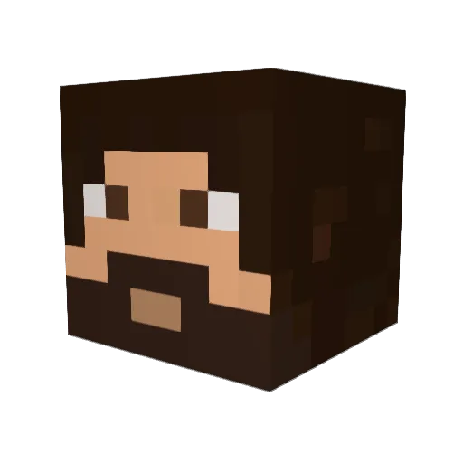 Hobbo Minecraft avatar head, 3D render