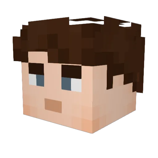 Hobbolla Minecraft avatar head, 3D render