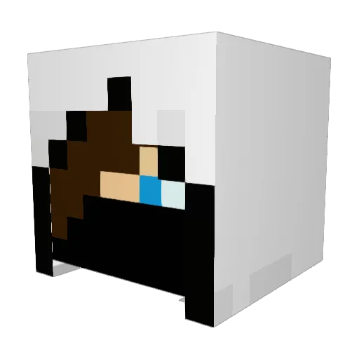 Hobbziie Minecraft avatar head, 3D render