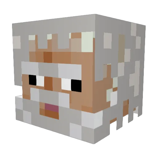 Hobhub Minecraft avatar head, 3D render