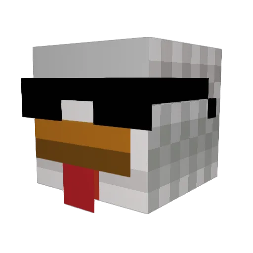 Hobojoboe Minecraft avatar head, 3D render