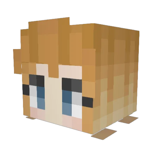 Hobuu Minecraft avatar head, 3D render
