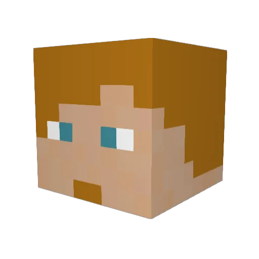HockeyManA Minecraft avatar head, 3D render