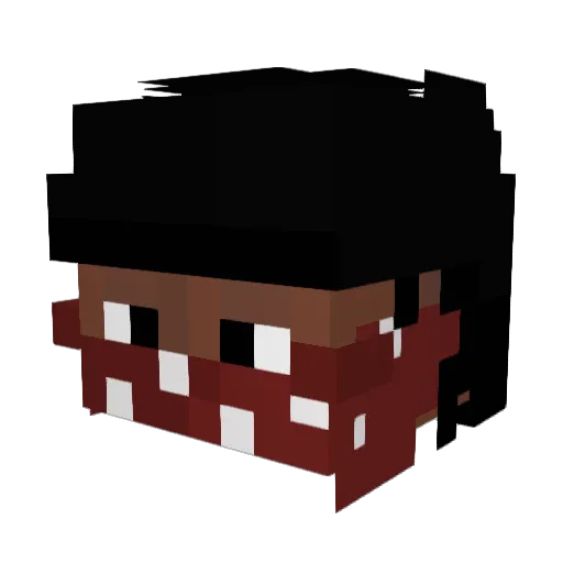 Hockeybeard Minecraft avatar head, 3D render