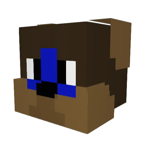 HodgeDog Minecraft avatar head, 3D render