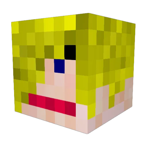 Hoeboe Minecraft avatar head, 3D render