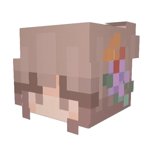 Hoenopinyoko Minecraft avatar head, 3D render