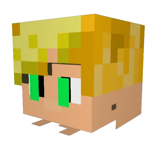 HoffenOn Minecraft avatar head, 3D render