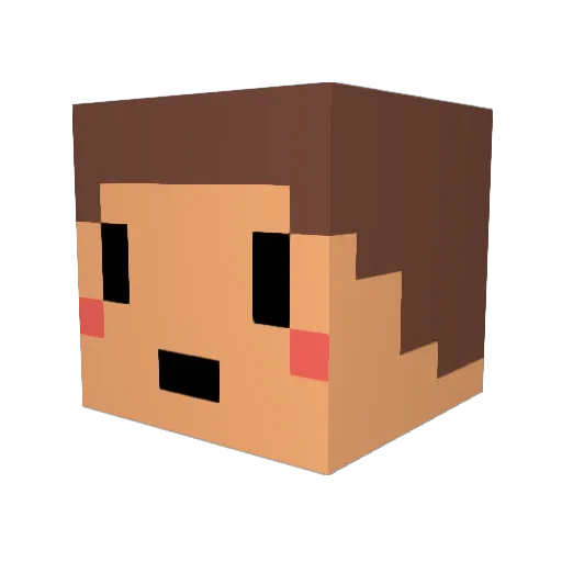 HogeBlock Minecraft avatar head, 3D render