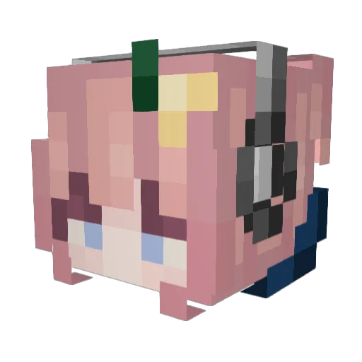 Hogsmeade_ Minecraft avatar head, 3D render