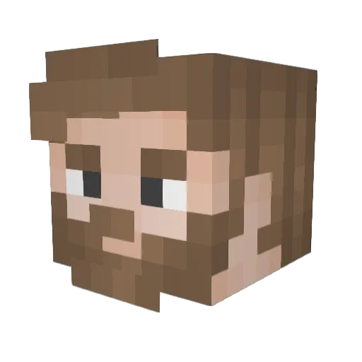 HogwartsSchule Minecraft avatar head, 3D render