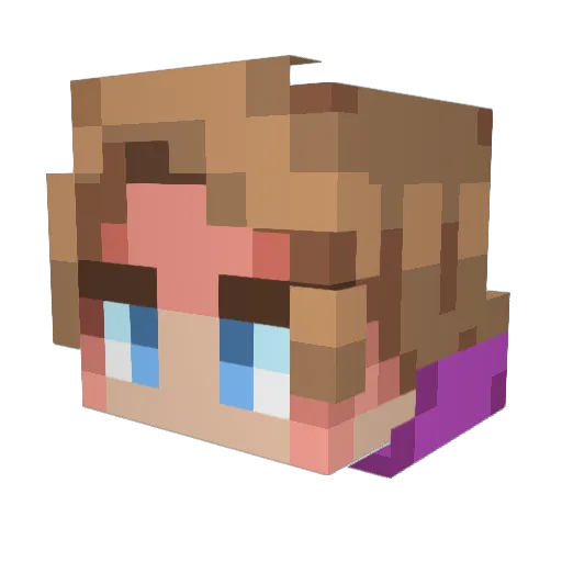 Hoi_A Minecraft avatar head, 3D render