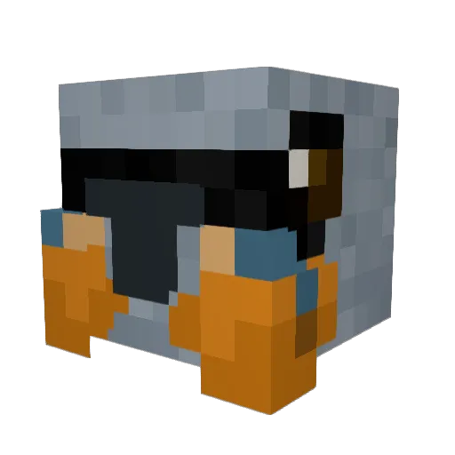 Hoiho Minecraft avatar head, 3D render