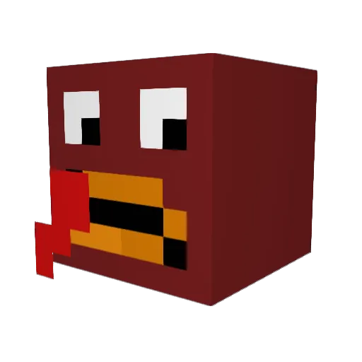 Hokie Minecraft avatar head, 3D render