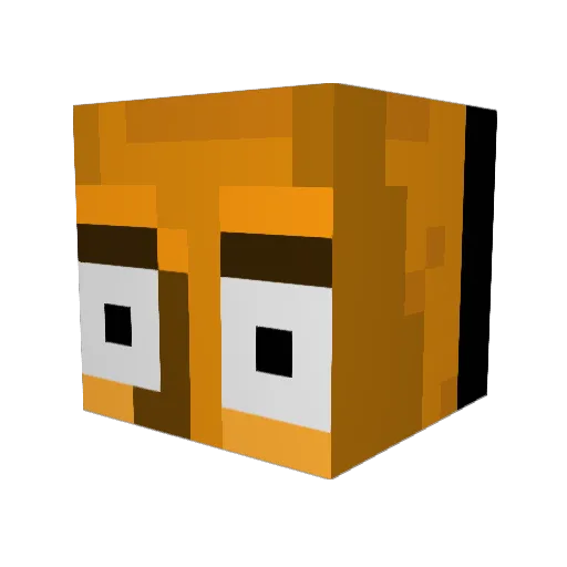Hokle Minecraft avatar head, 3D render