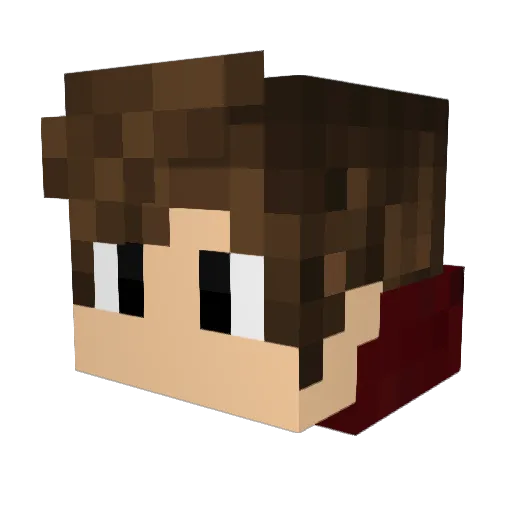 Hokonu Minecraft avatar head, 3D render