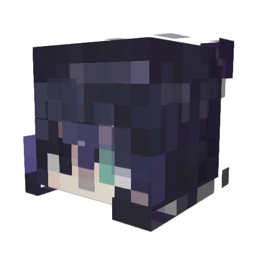 Hokumei Minecraft avatar head, 3D render