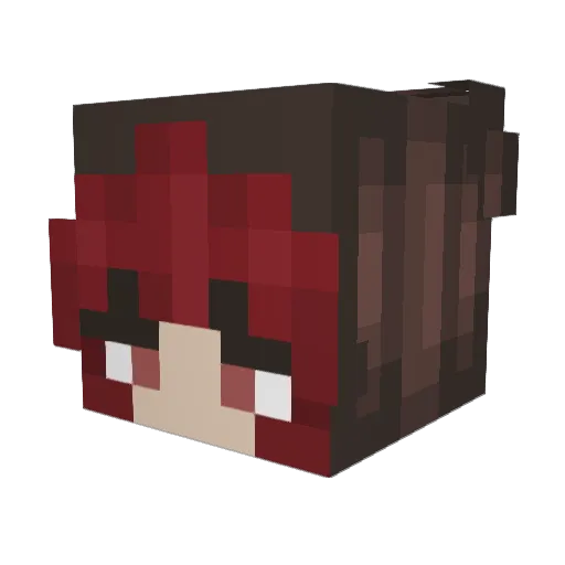 Hokusai0o Minecraft avatar head, 3D render