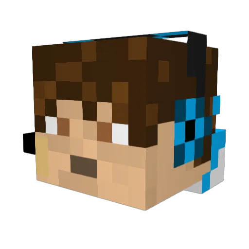 Holdy18 Minecraft avatar head, 3D render
