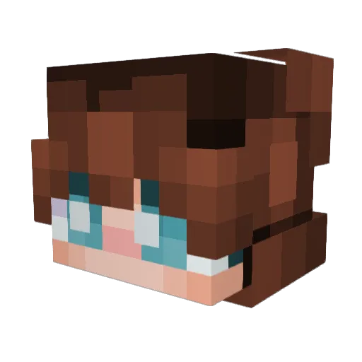 Holiney Minecraft avatar head, 3D render