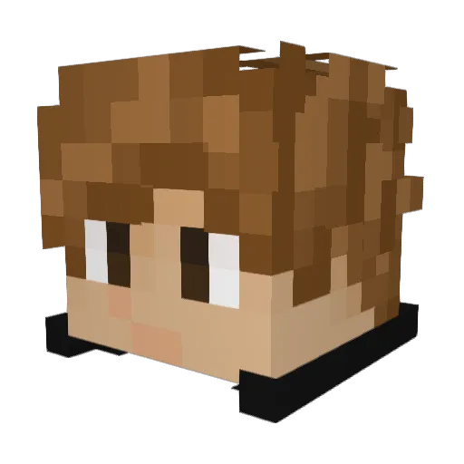 HollowDesk Minecraft avatar head, 3D render
