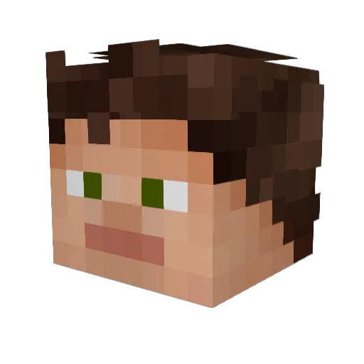 Hollowstone_ Minecraft avatar head, 3D render