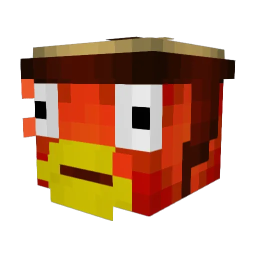 HollyMeat Minecraft avatar head, 3D render