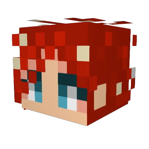 Hollycat404 Minecraft avatar head, 3D render